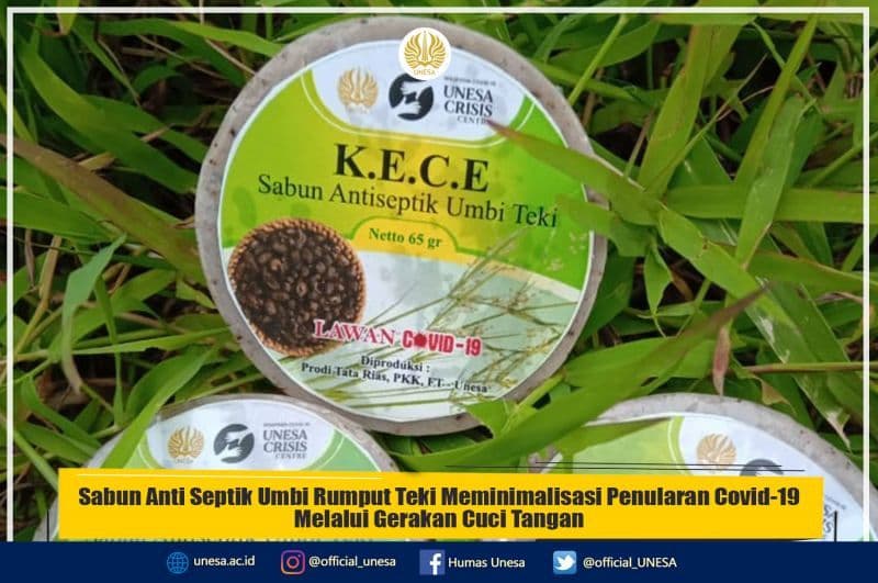 Sabun Anti Septik Umbi Rumput Teki Meminimalisasi Penularan Covid-19 Melalui Gerakan Cuci Tangan