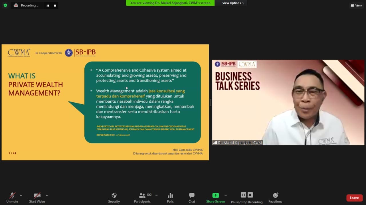 SB IPB University Teken Kerjasama dengan Certified Wealth Managers Association