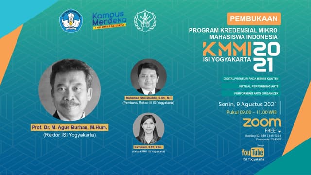 ISI Yogyakarta Sukseskan KMMI 2021 dengan Selenggarakan Tiga Kursus