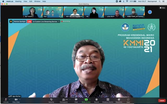 ISI Yogyakarta Sukseskan KMMI 2021 dengan Selenggarakan Tiga Kursus