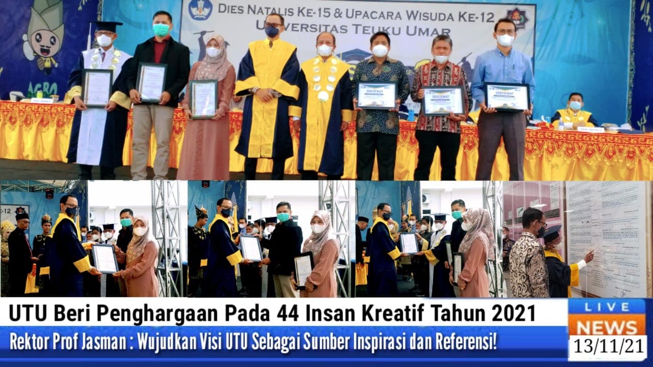 Tingkatkan Semangat Implementasi Kampus Merdeka, Dirjen Diktiristek Serahkan Penghargaan Kepada Insan Kreatif UTU