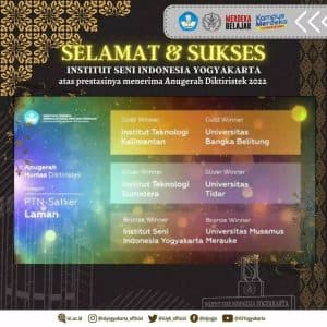 ISI Yogyakarta Raih Prestasi di Anugerah Diktiristek Tahun 2022