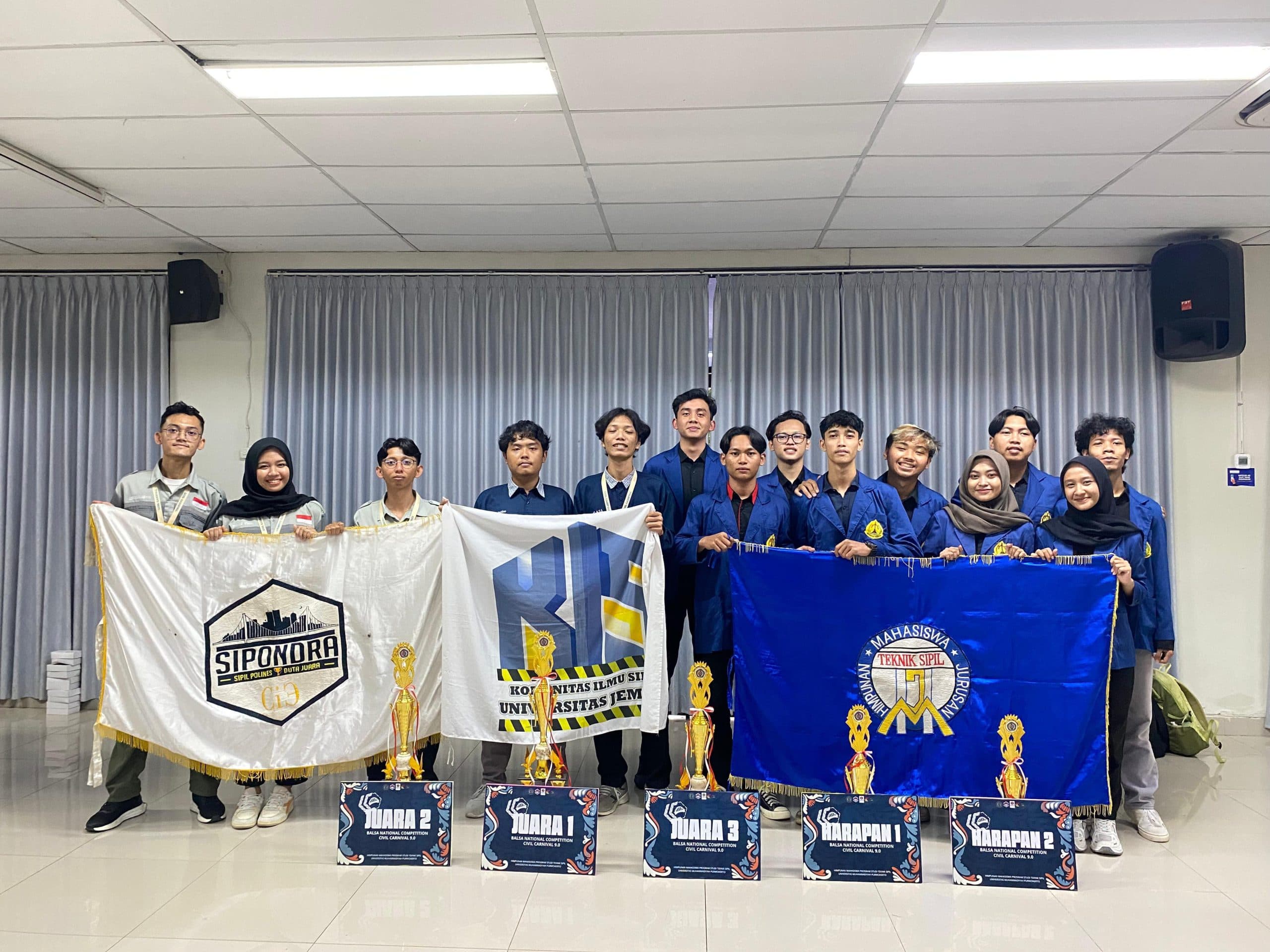 Tim Vajrayana Logawa dari Teknik Sipil UNEJ Sabet Juara 1 Nasional Kompetisi Jembatan Balsa BABNACO 2025