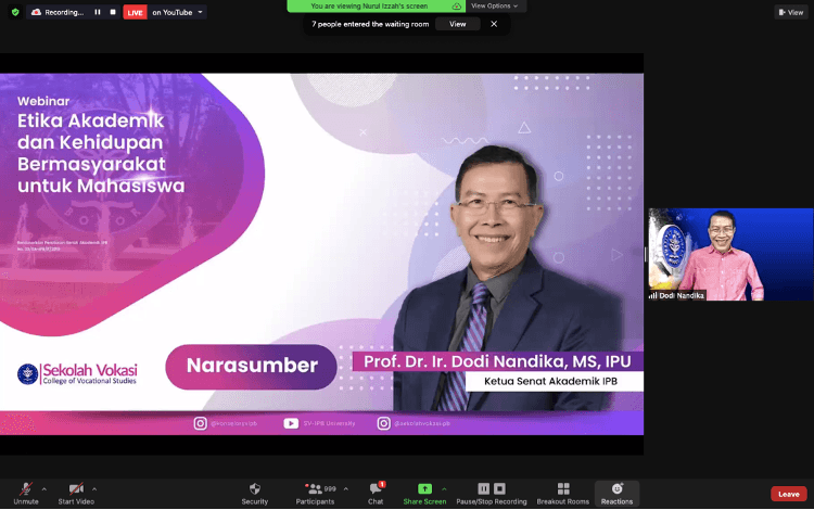 Hasilkan Lulusan Berkarakter, Sekolah Vokasi IPB University  Bahas Etika Kehidupan Kampus