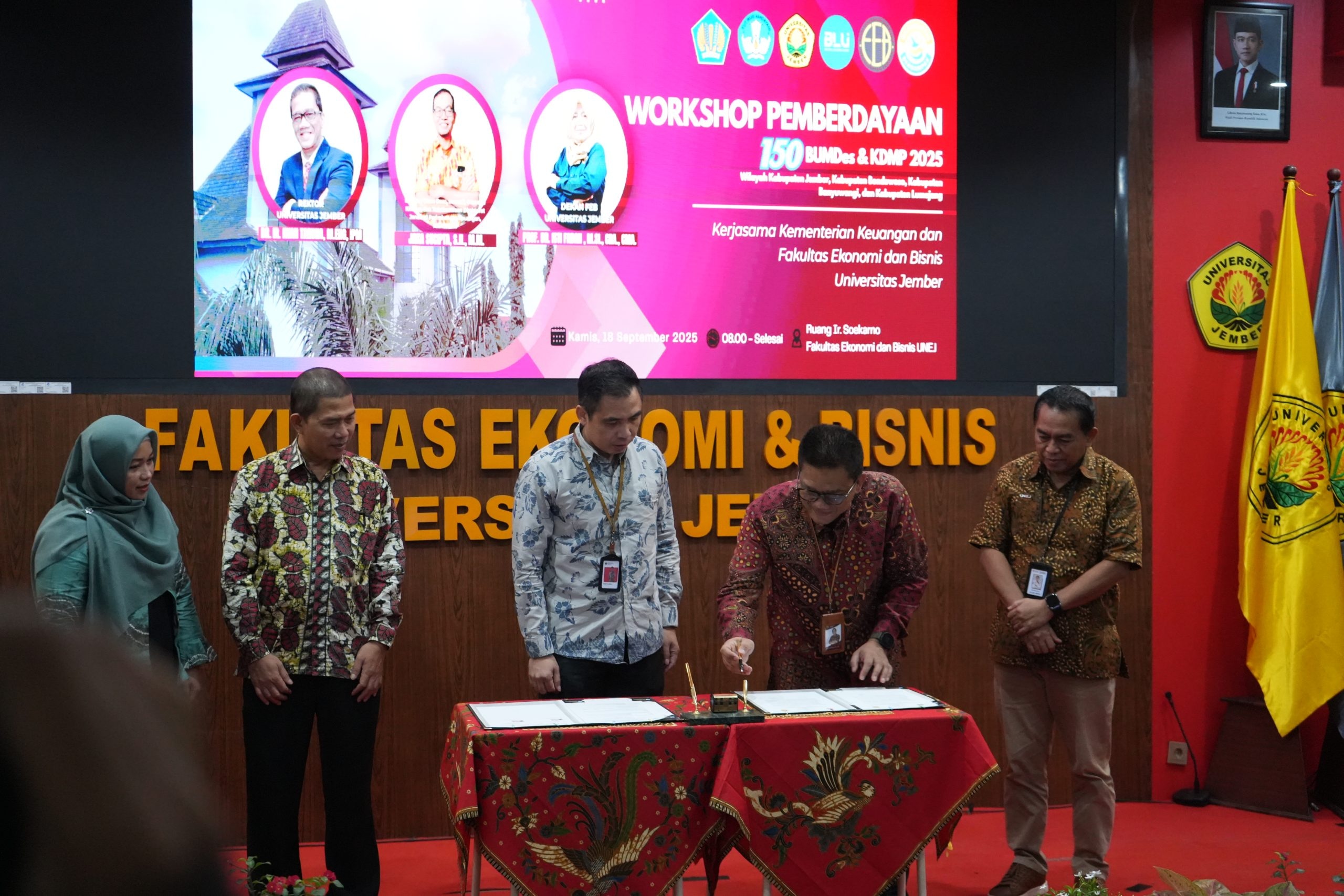 Kementerian Keuangan Tunjuk Fakultas Ekonomi dan Bisnis Universitas Jember Dampingi 150 BUMDes dan KDMP 2025