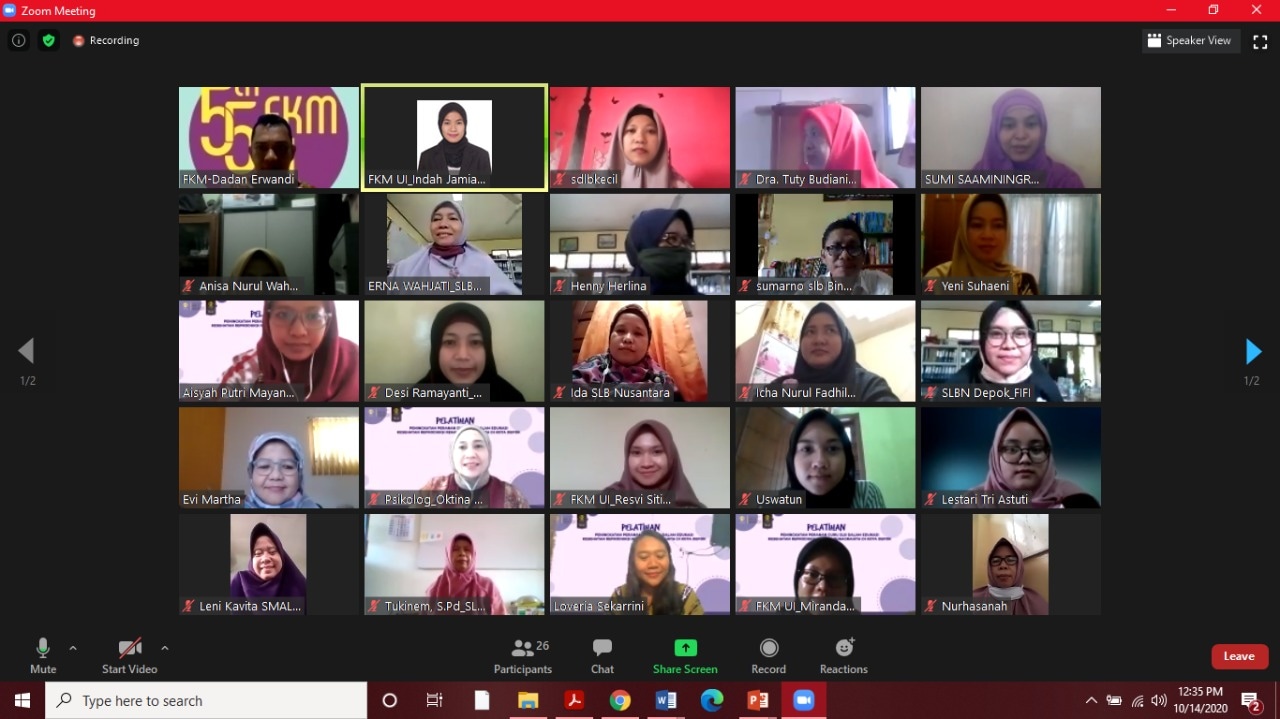 FKM UI Beri Pelatihan Tentang Kesehatan Reproduksi Remaja Tunagrahita di Depok