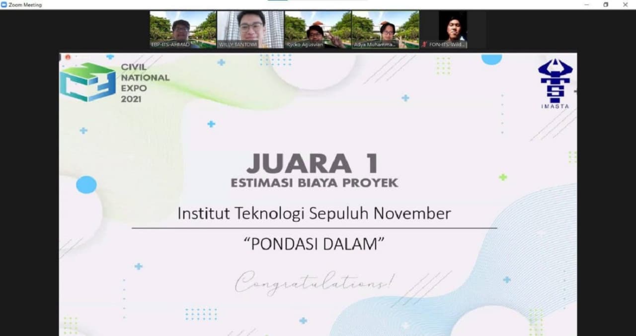 Tim Mahasiswa ITS Juarai Civil National Expo 2021