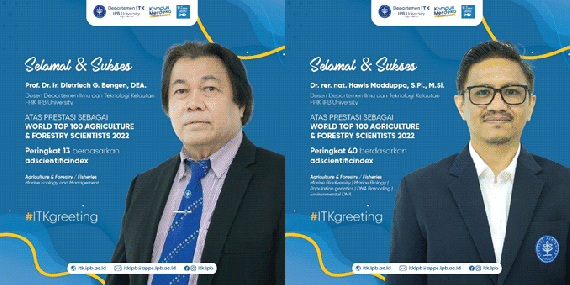 Keren! Dua Dosen ITK IPB University Masuk World Top 100 Agriculture & Forestry Scientists 2022