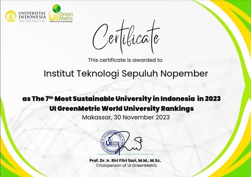 Wujudkan Sustainability, ITS Duduki Peringkat 7 UI Greenmetric 2023
