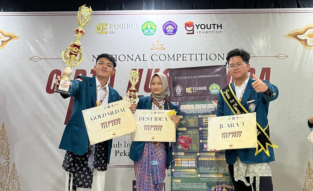 Sulap Limbah Tahu Jadi Plastik Ramah Lingkungan, Mahasiswa UNDIP Borong 3 Penghargaan