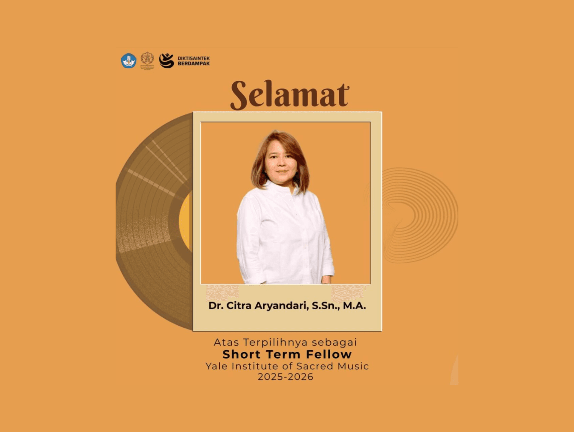 Prestasi Internasional ISI Yogyakarta: Dr. Citra Aryandari Wakili ISI Yogyakarta dalam Program Fellowship Yale Institute of Sacred Music 2025–2026