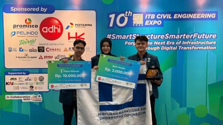 Mahasiswa Teknik Sipil UNDIP Sabet Juara 1 dan Best Model dalam ICEE ITB 2026