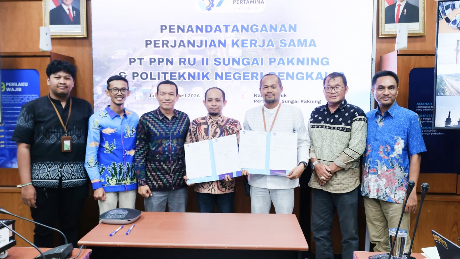 Polbeng dan PT Pertamina Patra Niaga RU II Production Sungai Pakning Jalin Kerja Sama Program Bengkalis Mahir