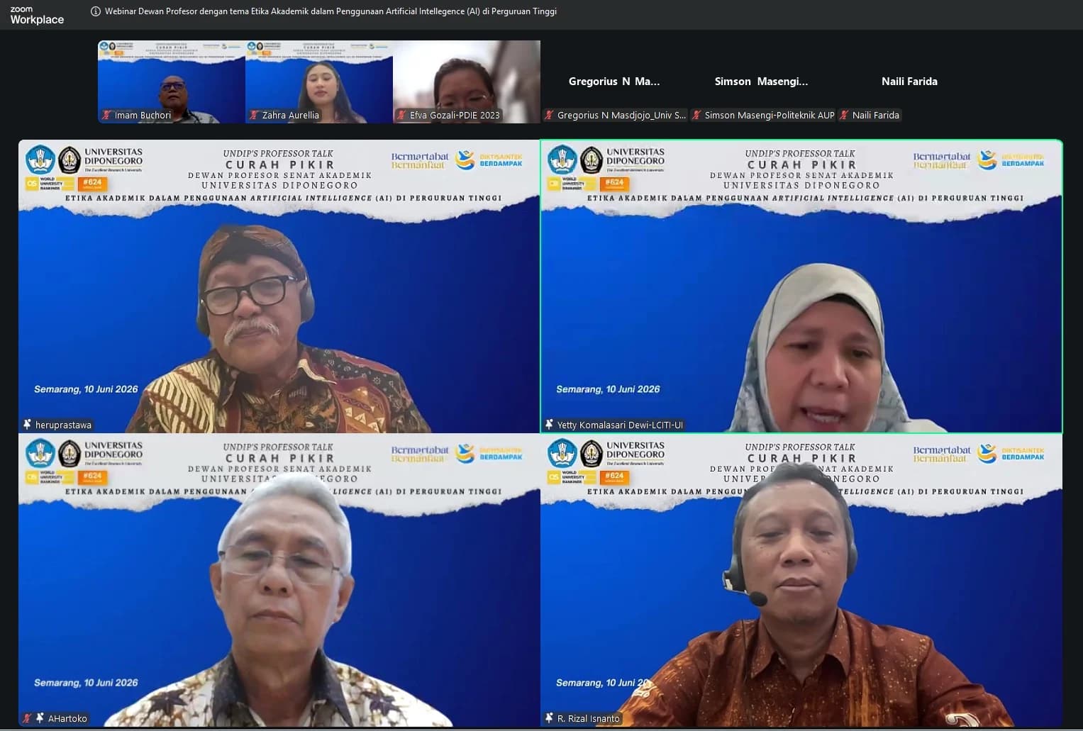 UNDIP’s Professor Talk: Sorot Pentingnya Etika Akademik Penggunaan AI