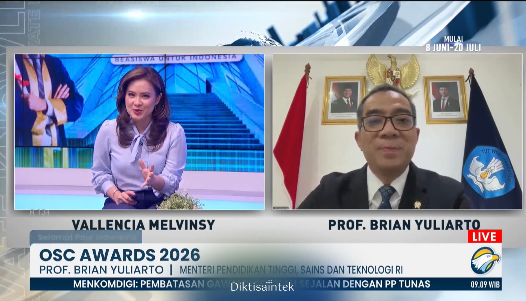Apresiasi Beasiswa OSC, Mendiktisaintek: Kolaborasi Penting untuk Perluas Akses Pendidikan Tinggi