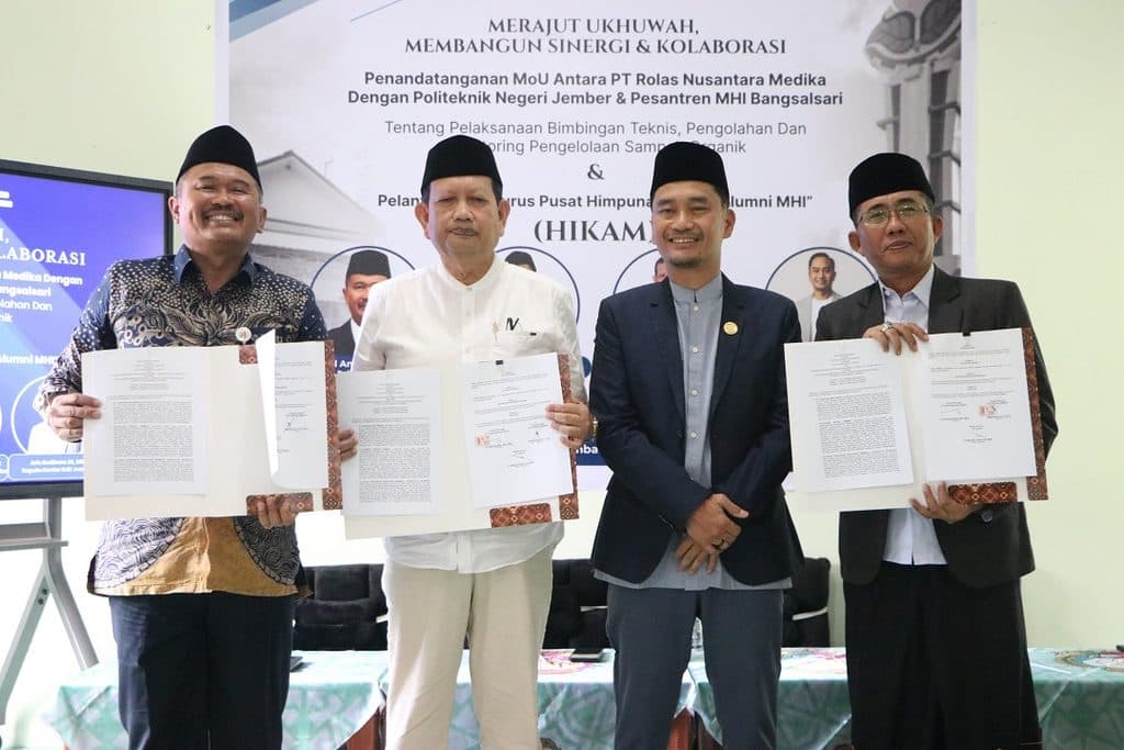 Polije, PT Rolas, dan Pesantren MHI Bangsalsari Resmi Sepakati MoU Pengelolaan Sampah