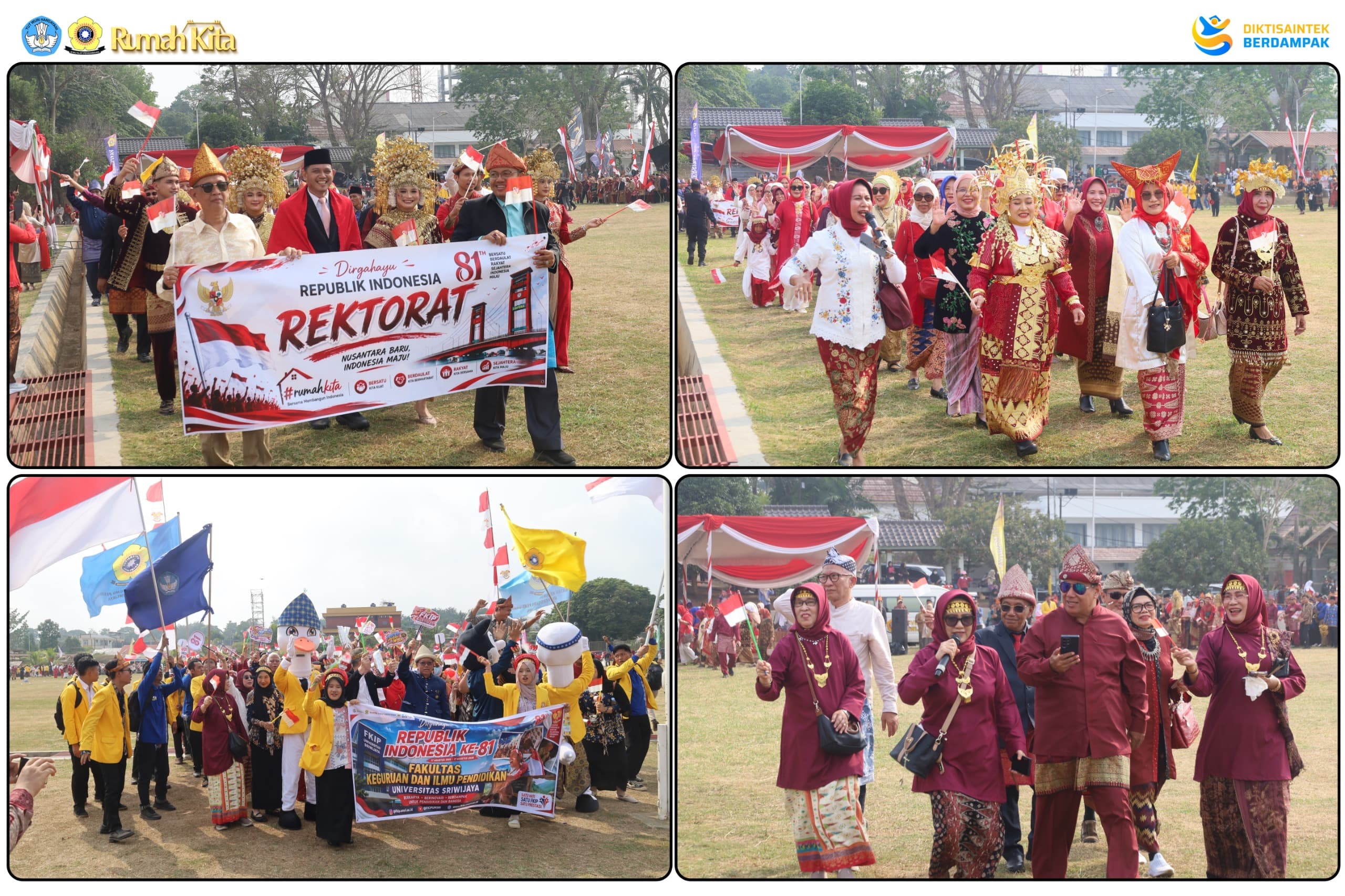 HUT ke-81 RI, UNSRI Gelar Upacara dan Semarak Defile Penuh Kreativitas